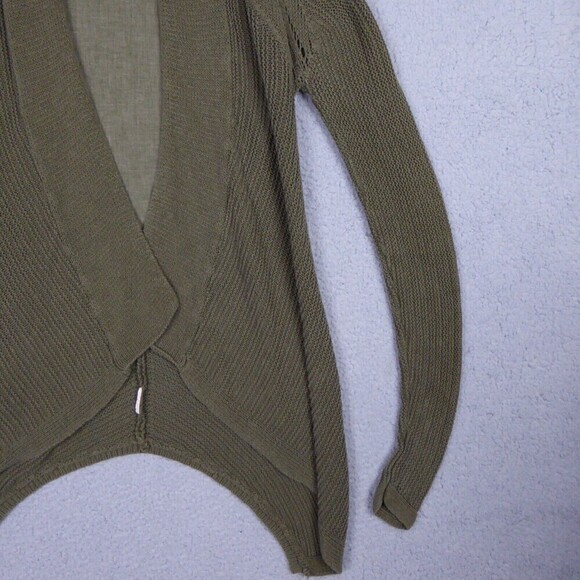 PRANA Cardigan Women's Small Olive Green Breathe Open Front Open Knit Outdoor - Picture 4 of 11